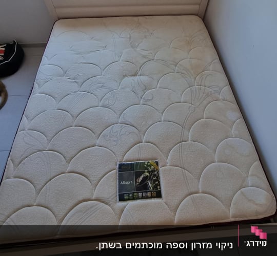 מזרן עם דוגמה פרחונית וכרית קטנה בצד